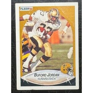 1990 Fleer | RC  #191 Buford Jordan  New Orleans Saints | Rookie Football Card